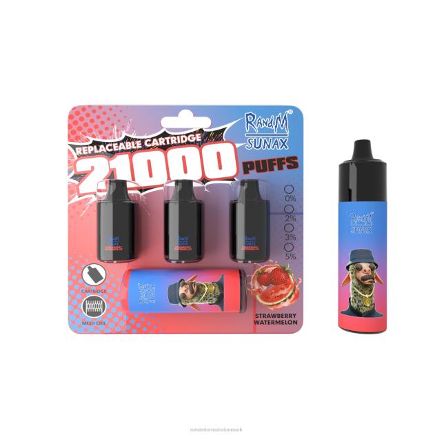 RandM vape Danmark - RandM Sunax 21000 luftstrømskontrol pod udskiftelig vape enhed 1 stk grapefrugt is L08B275