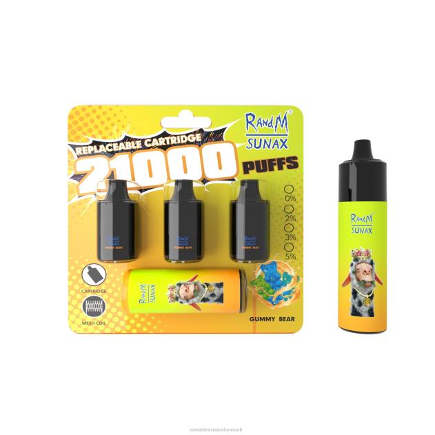 RandM vape Danmark - RandM Sunax 21000 luftstrømskontrol pod udskiftelig vape enhed 1 stk grapefrugt is L08B275