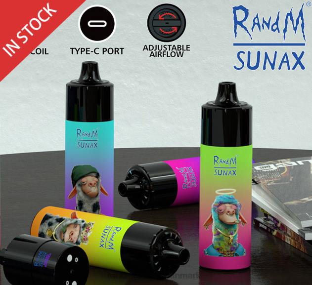 RandM vape Denmark - RandM Sunax 21000 luftstrømskontrol pod udskiftelig vape enhed 1 stk rød æble citron L08B272