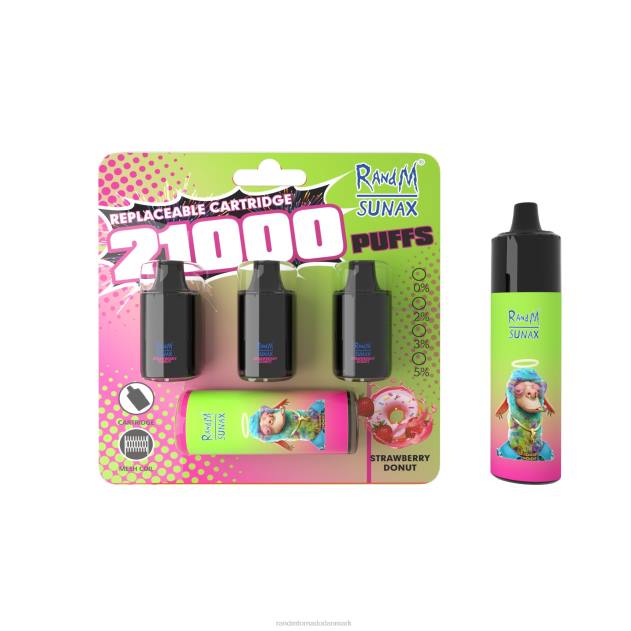 RandM vape Denmark - RandM Sunax 21000 luftstrømskontrol pod udskiftelig vape enhed 1 stk rød æble citron L08B272