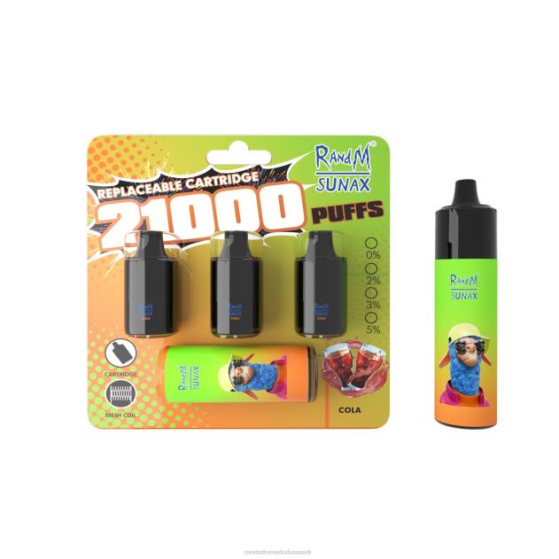 RandM vape buy online - RandM Sunax 21000 luftstrømskontrol pod udskiftelig vape enhed 1 stk cola L08B276