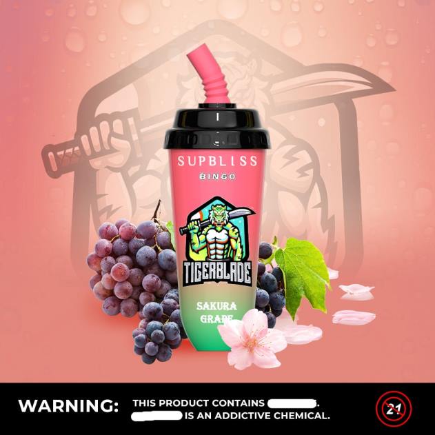 Best RandM vape flavors - RandM Supbliss Bingo 8000 vape pod enhed 1 stk sakura drue L08B261