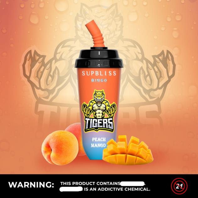 RandM disposable vape - RandM Supbliss Bingo 8000 vape pod enhed 1 stk jordbær mango L08B259