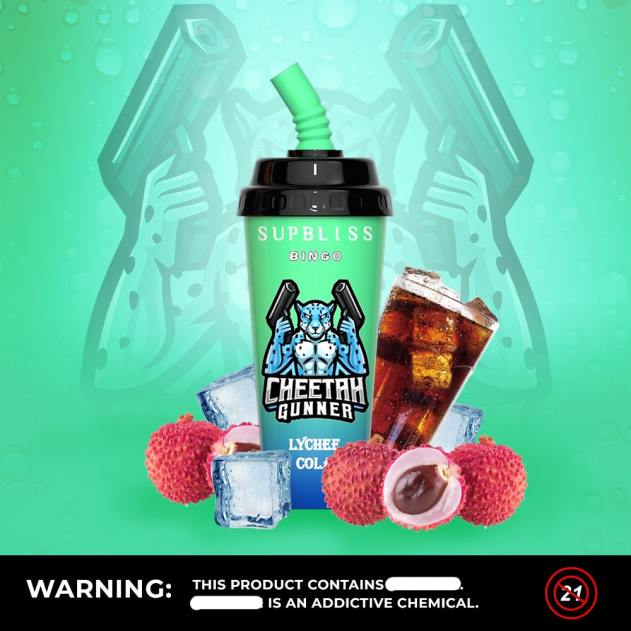 RandM smag - RandM Supbliss Bingo 8000 vape pod enhed 1 stk litchi cola L08B264