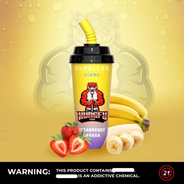 RandM vape Denmark - RandM Supbliss Bingo 8000 vape pod enhed 1 stk jordbær banan L08B262
