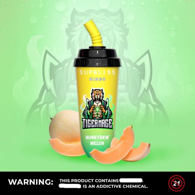 RandM vape nicotine - RandM Supbliss Bingo 8000 vape pod enhed 1 stk honningmelon L08B257