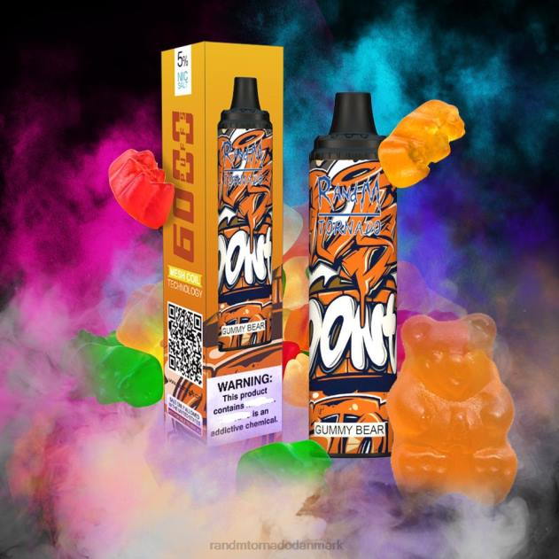 Best RandM vape flavors - RandM Tornado 6000 luftstrømskontrol vape pod enhed 1 stk Vingummibamse L08B281