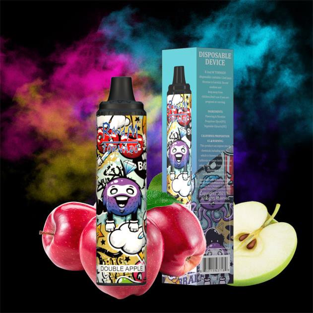 RandM København - RandM Tornado 6000 luftstrømskontrol vape pod enhed 1 stk dobbelt æble L08B298