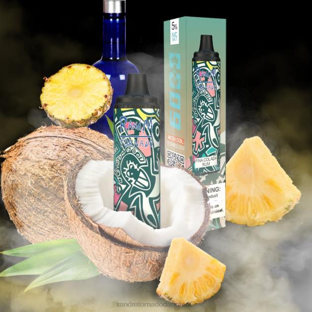 RandM disposable vape - RandM Tornado 6000 luftstrømskontrol vape pod enhed 1 stk rød æble citron L08B279