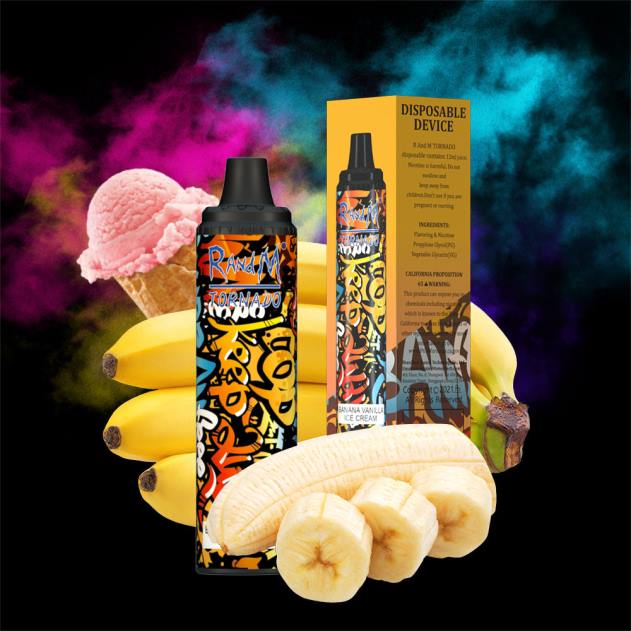 RandM disposable vape - RandM Tornado 6000 luftstrømskontrol vape pod enhed 1 stk rød æble citron L08B279