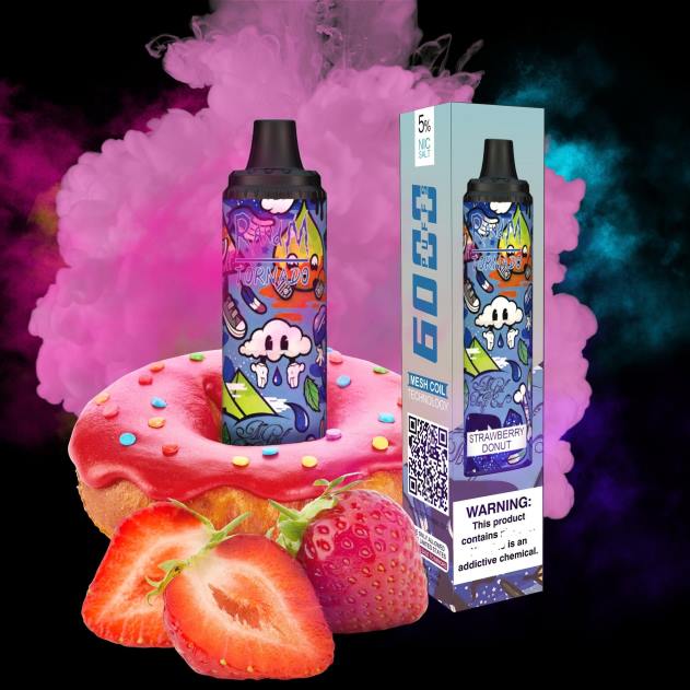 RandM disposable vape - RandM Tornado 6000 luftstrømskontrol vape pod enhed 1 stk rød æble citron L08B279
