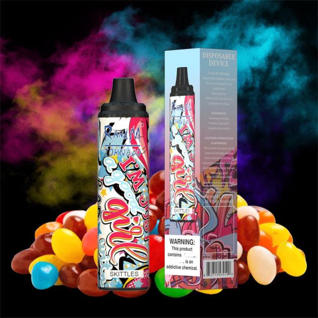RandM smag - RandM Tornado 6000 luftstrømskontrol vape pod enhed 1 stk kegler L08B294