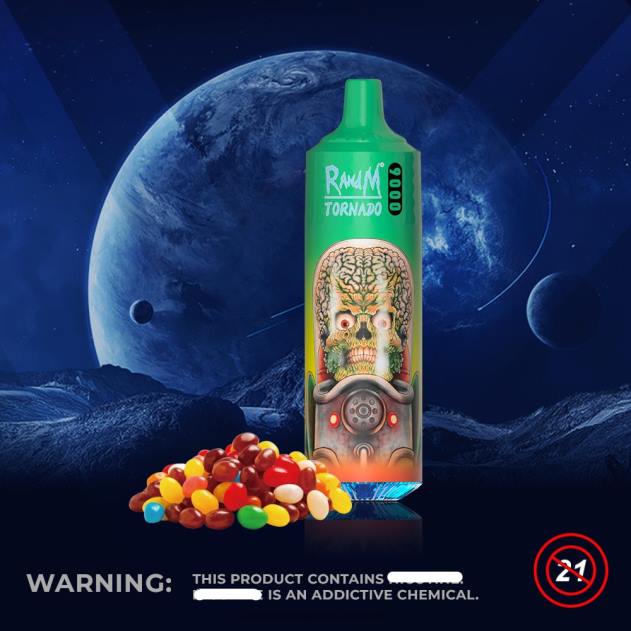 Best RandM vape flavors - RandM Tornado 9000 vape pod enhed 1 pc version 1 regnbue slik L08B131