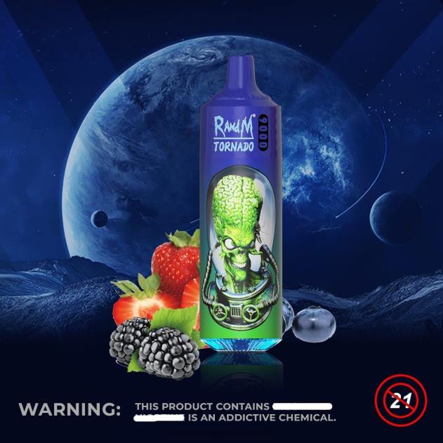 Best RandM vape flavors - RandM Tornado 9000 vape pod enhed 1 pc version 2 blandede bær L08B141