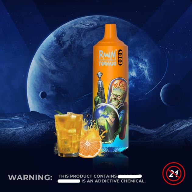 RandM disposable vape - RandM Tornado 9000 vape pod enhed 1 pc version 1 orange sodavand L08B129