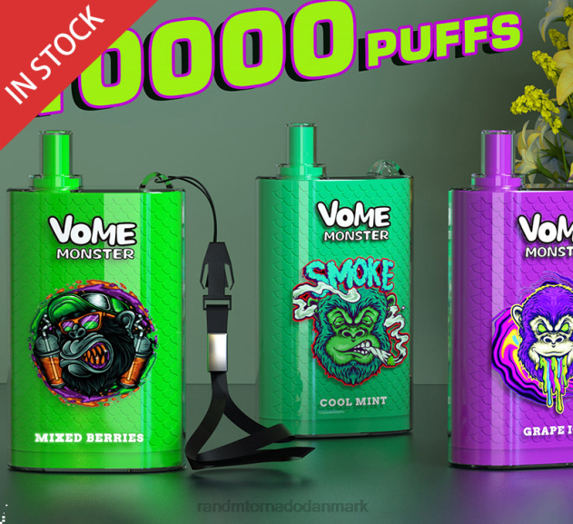 RandM vape nicotine - RandM Vome Monster 10000 luftstrømskontrol vape pod enhed 1 stk frodig is L08B277