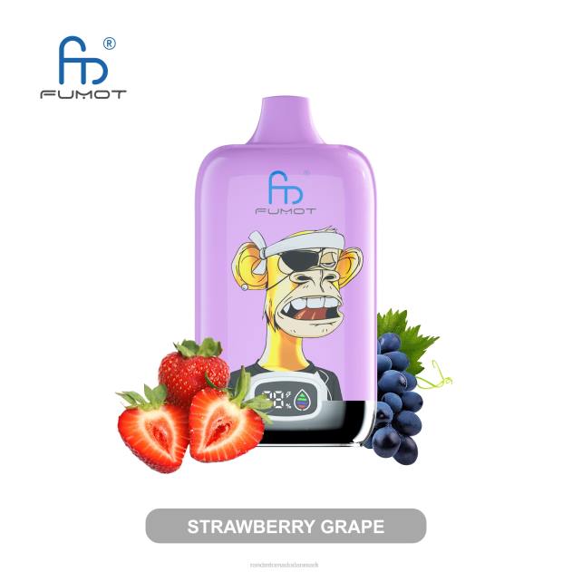 RandM vape Danmark - Fumot Original RandM Digital Box 12000 batteri og væskedisplay vape enhed jordbærdrue L08B15