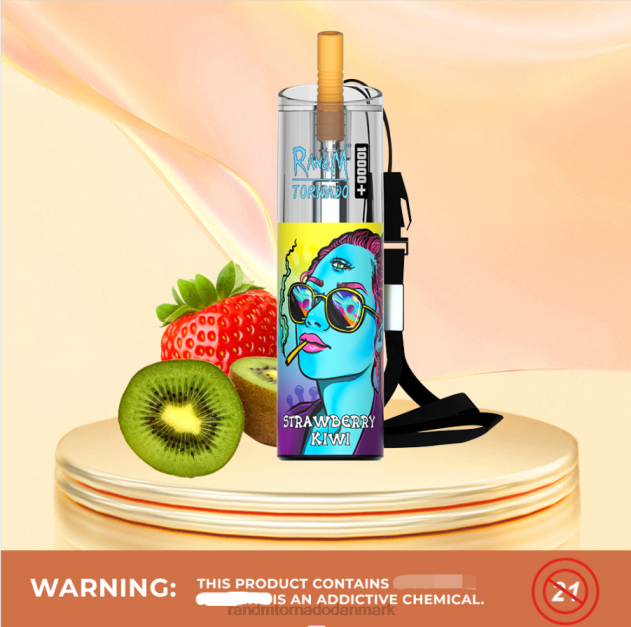 Best RandM vape flavors - RandM Tornado 10000 plus luftstrømskontrol vape enhed 1 stk jordbær kiwi L08B81