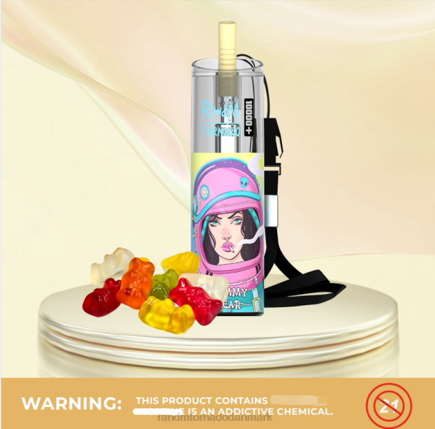 RandM smag - RandM Tornado 10000 plus luftstrømskontrol vape enhed 1 stk Vingummibamse L08B74