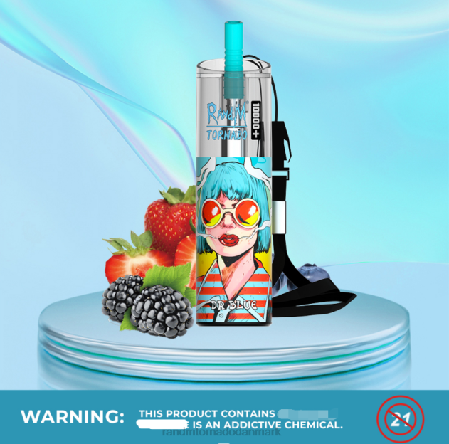 RandM smag - RandM Tornado 10000 plus luftstrømskontrol vape enhed 1 stk dr blå L08B84