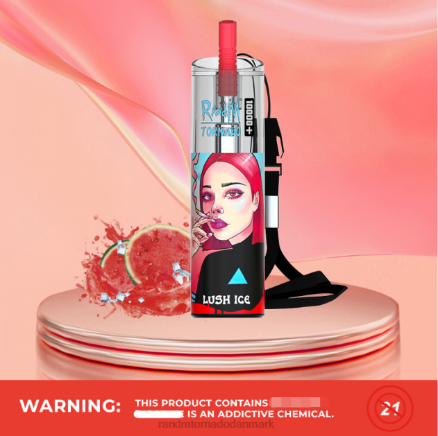 RandM vape butik - RandM Tornado 10000 plus luftstrømskontrol vape enhed 1 stk frodig is L08B73