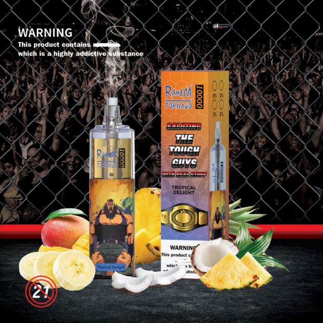 Best RandM vape flavors - RandM Tornado 10000 luftstrømskontrol vape enhed 1 stk tropisk glæde L08B111