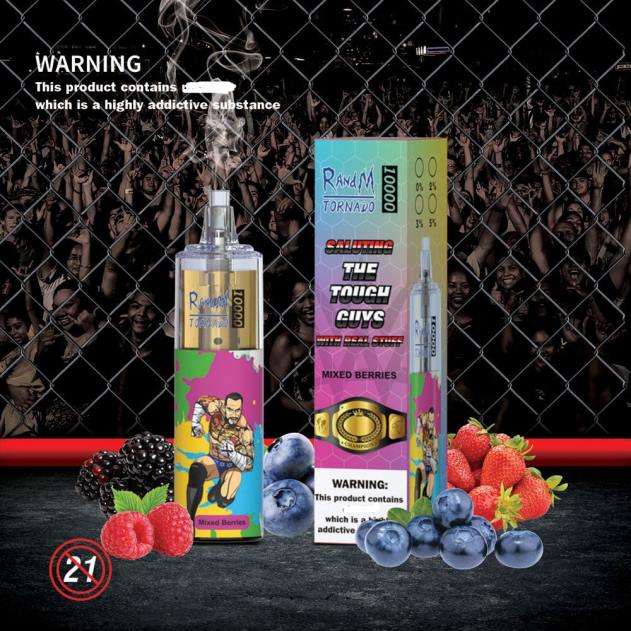RandM København - RandM Tornado 10000 luftstrømskontrol vape enhed 1 stk jordbær kiwi L08B118
