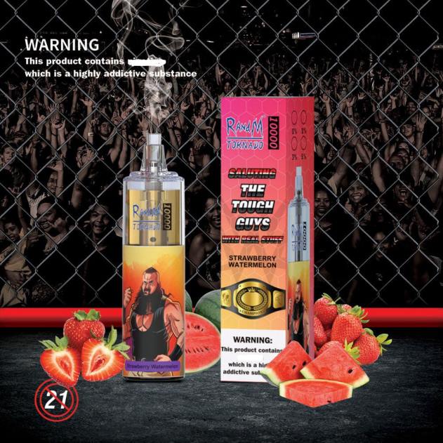 RandM København - RandM Tornado 10000 luftstrømskontrol vape enhed 1 stk jordbær vandmelon L08B108