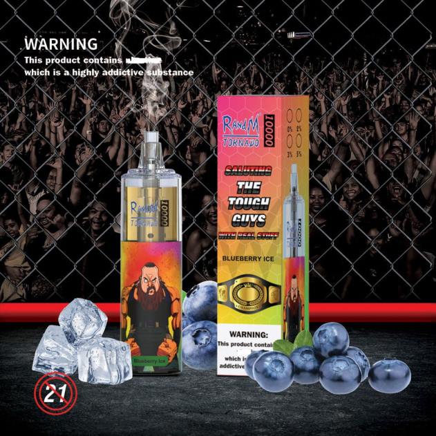 RandM vape butik - RandM Tornado 10000 luftstrømskontrol vape enhed 1 stk blåbær kirsebær L08B103