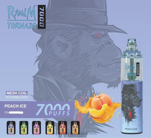 Best RandM vape flavors - RandM Tornado 7000 luftstrømskontrol vape enhed 1 stk fersken is L08B171