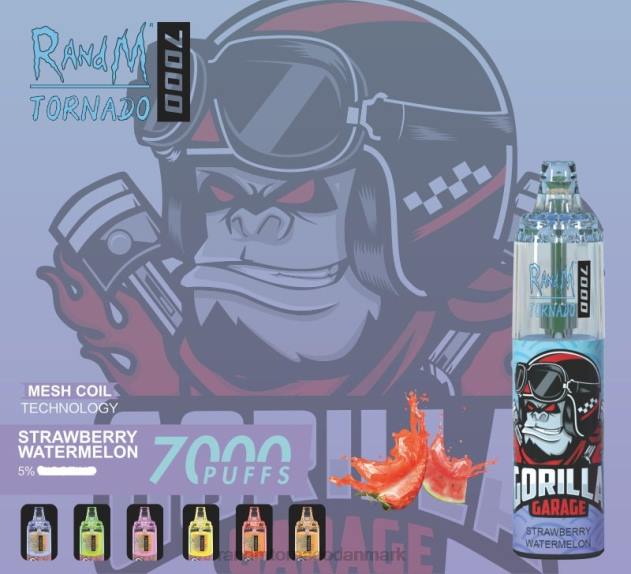 RandM København - RandM Tornado 7000 luftstrømskontrol vape enhed 1 stk jordbær vandmelon L08B178