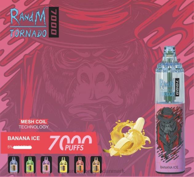 RandM København - RandM Tornado 7000 luftstrømskontrol vape enhed 1 stk jordbær vandmelon L08B178