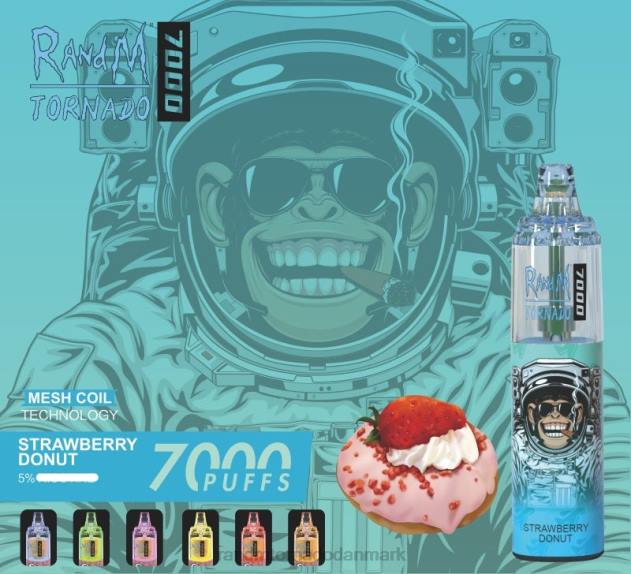 RandM København - RandM Tornado 7000 luftstrømskontrol vape enhed 1 stk jordbær vandmelon L08B178
