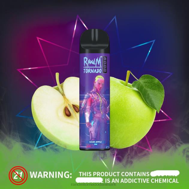 RandM København - RandM Tornado 8000 luftstrømskontrol vape enhed 1 stk jordbær vandmelon L08B238
