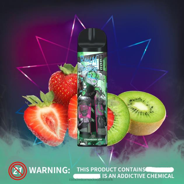 RandM København - RandM Tornado 8000 luftstrømskontrol vape enhed 1 stk jordbær vandmelon L08B238
