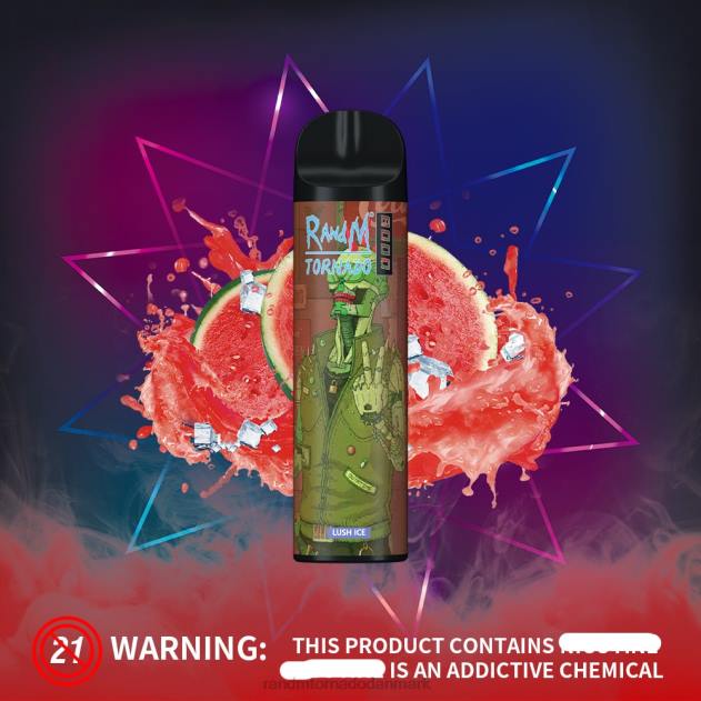 RandM København - RandM Tornado 8000 luftstrømskontrol vape enhed 1 stk jordbær vandmelon L08B238