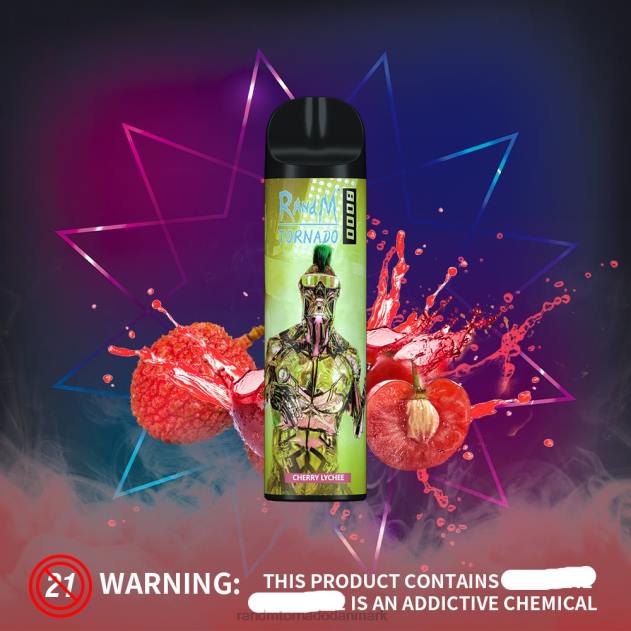 RandM København - RandM Tornado 8000 luftstrømskontrol vape enhed 1 stk jordbær vandmelon L08B238