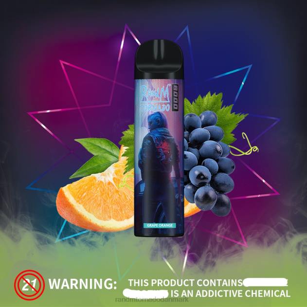 RandM København - RandM Tornado 8000 luftstrømskontrol vape enhed 1 stk jordbær vandmelon L08B238