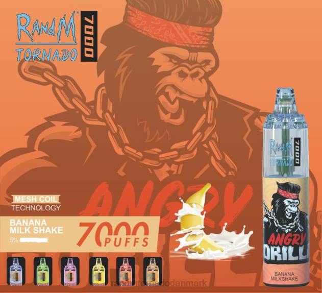 RandM disposable vape - RandM Tornado 7000 luftstrømskontrol vape enhed 1 stk blåbær på is L08B169