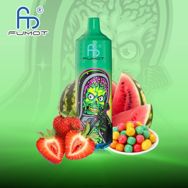Best RandM vape flavors - Fumot RandM Tornado 9000 pro vape enhed med batteri og ejuice display version 1 jordbær vandmelon tyggegummi L08B201