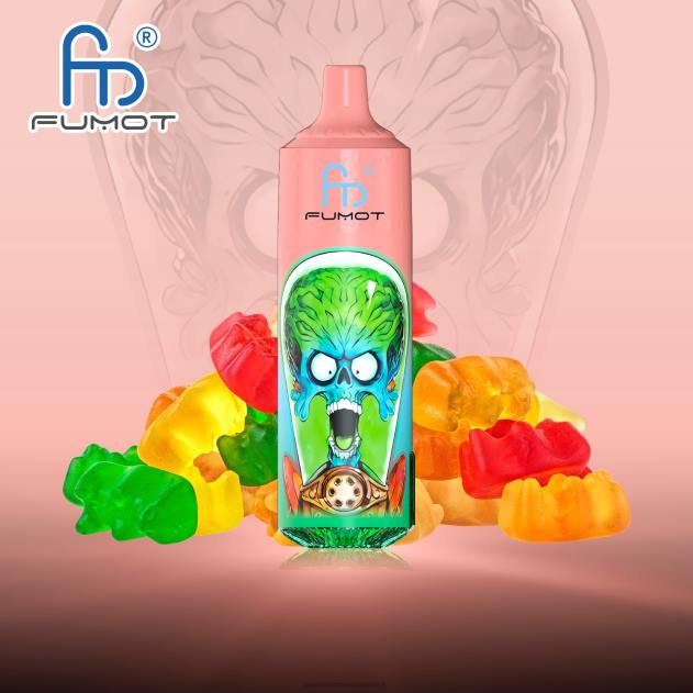 RandM disposable vape - Fumot RandM Tornado 9000 pro vape enhed med batteri og ejuice display version 1 Vingummibamse L08B189
