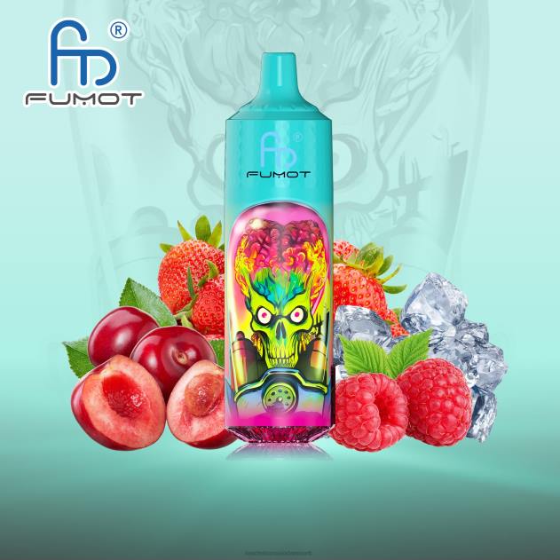 RandM disposable vape - Fumot RandM Tornado 9000 pro vape enhed med batteri og ejuice display version 1 jordbær hindbær is L08B199