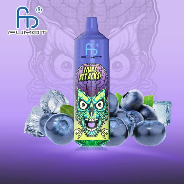 RandM vape Danmark - Fumot RandM Tornado 9000 pro vape enhed med batteri og ejuice display version 1 blåbæris L08B185