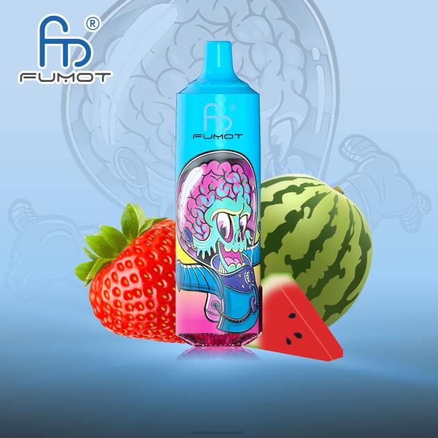 RandM vape Danmark - Fumot RandM Tornado 9000 pro vape enhed med batteri og ejuice display version 1 jordbær vandmelon L08B195