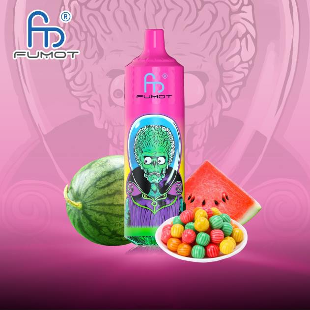 RandM vape Denmark - Fumot RandM Tornado 9000 pro vape enhed med batteri og ejuice display version 1 vandmelon tyggegummi L08B202