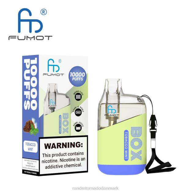 Best RandM vape flavors - Fumot Original RandM Tornado Box 10000 luftstrømskontrol vape enhed 1 stk tobaksmynte L08B101