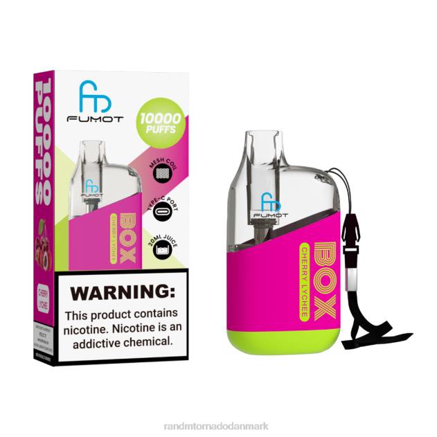 RandM København - Fumot Original RandM Tornado Box 10000 luftstrømskontrol vape enhed 1 stk kirsebær litchi L08B98