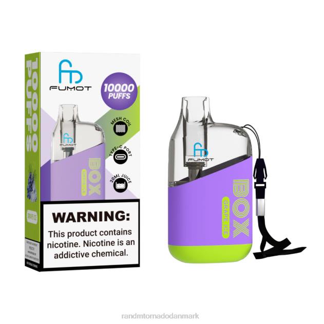 RandM disposable vape - Fumot Original RandM Tornado Box 10000 luftstrømskontrol vape enhed 1 stk drue is L08B89