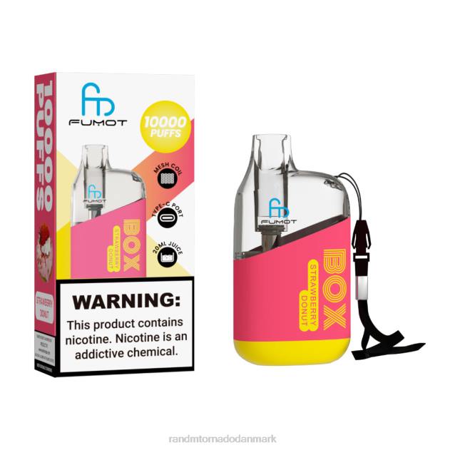 RandM smag - Fumot Original RandM Tornado Box 10000 luftstrømskontrol vape enhed 1 stk jordbær donut L08B94