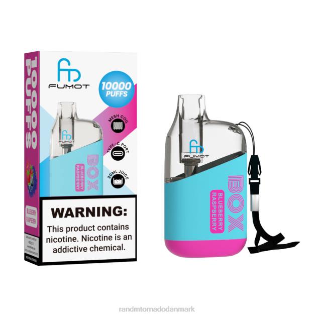 RandM vape Danmark - Fumot Original RandM Tornado Box 10000 luftstrømskontrol vape enhed 1 stk blåbær hindbær L08B95